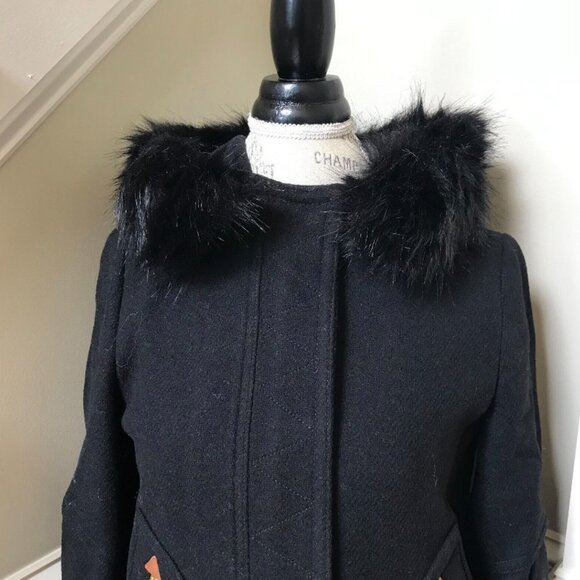 NWT JCrew Chateau Parka Jacket Coat Womens 2 Black Hooded Stadium Cloth NEW - Picture 6 of 12